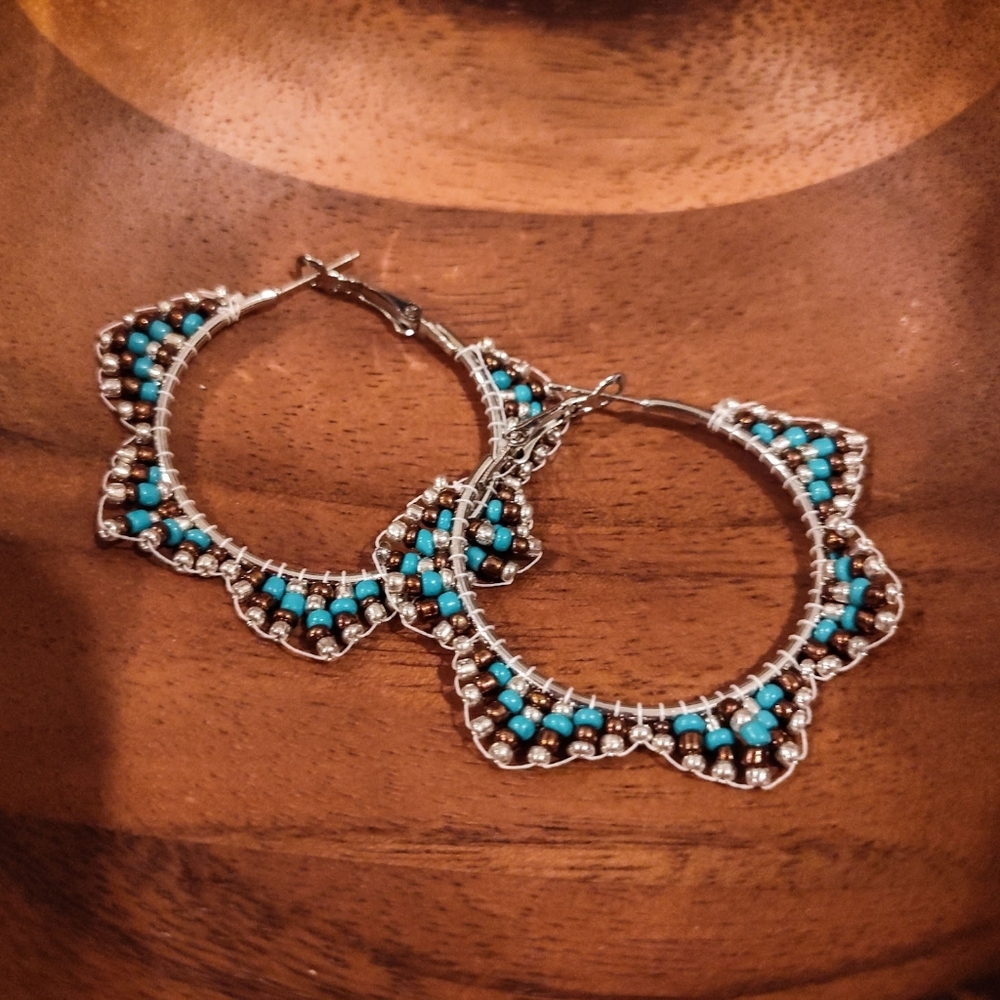 Southwest Hoop Earrings - Picture 2 of 2